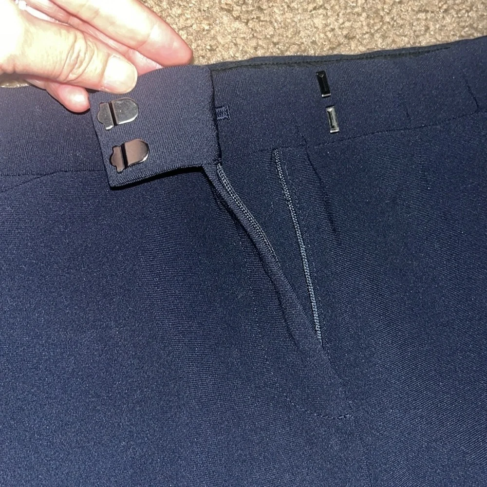Theory‎ Ibbey Modern Crepe Ankle Straight Trouser Pant Navy Blue 6